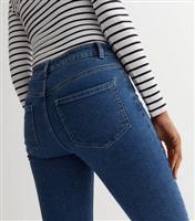 Women's Tall Mid Blue Mid Rise Amie Skinny Jeans New Look