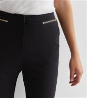 Women's Petite Black Zip Front Skinny Trousers New Look