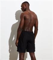 Men's Black Cargo Swim Shorts New Look