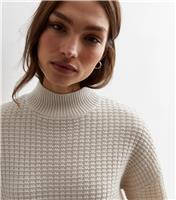 Women's Cream Stitch Knit High Neck Jumper New Look