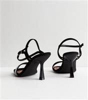 Extra Wide Fit Black Diamant 2 Part Stiletto Heel Sandals New Look