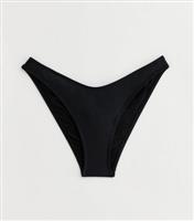 Women's Black V Front Bikini Bottoms New Look