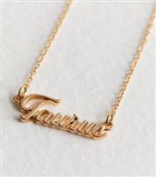 Gold Taurus Star Sign Necklace New Look