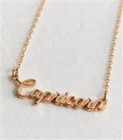 Gold Capricorn Star Sign Necklace New Look
