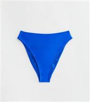 Women's Bright Blue High Waist Bikini Bottoms New Look