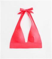 Women's Red Halter-Neck Bikini Top New Look