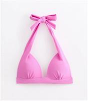 Women's Pink Moulded Triangle Bikini Top New Look