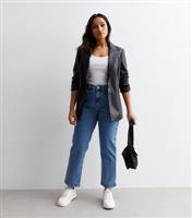 Women's Petite Black Leather-Look Blazer New Look