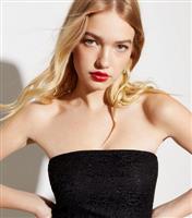 Women's Black Sequin Lace Bandeau Midaxi Dress Urban Bliss New Look