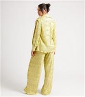Women's Light Green Textured Pliss Wide Leg Trousers Urban Bliss New Look