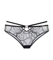 Women's Black Embroidered Mesh Brazilian Briefs Dorina New Look