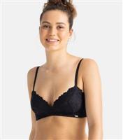 Women's Black Lace Trim Bra Dorina New Look