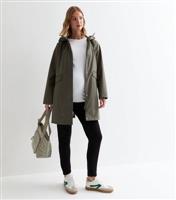 Women's Maternity Khaki Hooded Rain Anorak New Look