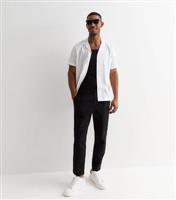 Men's White Linen Blend Short Sleeve Shirt New Look