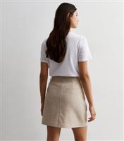 Women's Stone Textured High Waist Mini Skirt New Look