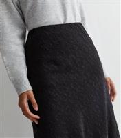 Women's Black Animal Print Jacquard Midi Skirt Gini London New Look