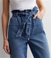 Women's Blue Dayna Paperbag Jeans New Look