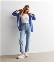 Women's Pale Blue Hannah Ankle Grazer Straight Leg Jeans New Look