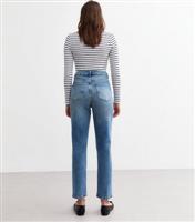 Women's Blue Vintage Tint Hannah Ankle Grazer Straight Leg Jeans New Look