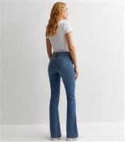Women's Mid Blue Low Rise Bootcut Jeans New Look