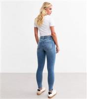 Women's Petite Blue Mid Rise Lift & Shape Emilee Jeggings New Look