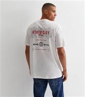 Men's White Cotton Kyoto City Front and Back Logo Oversized T-Shirt New Look