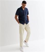 Men's Stone Linen Blend Cargo Trousers New Look