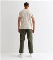 Men's Khaki Linen Blend Cargo Trousers New Look