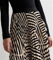 Women's Cream Stripe Asymmetric Midi Skirt Gini London New Look