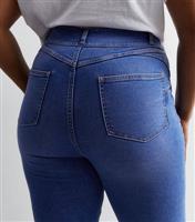 Women's Plus Size Bright Blue Lift & Shape High Waist Yazmin Skinny Jeans Curves New Look