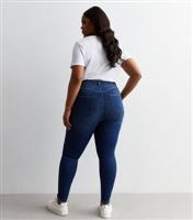 Women's Plus Size Blue Lift & Shape High Waist Yazmin Skinny Jeans Curves New Look