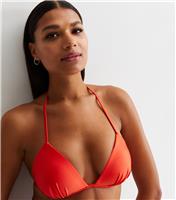 Women's Red Moulded Triangle Bikini Top New Look