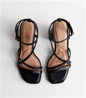 Women's Black Strappy Block Heel Sandals New Look