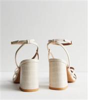 Women's Off White Strappy Block Heel Sandals New Look