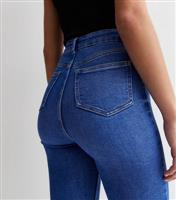 Women's Tall Blue Ripped Knee Hallie Super Skinny Jeans New Look