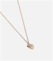 Freedom Gold Crystal Heart Charm Necklace New Look