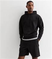 Men's Black Relaxed Fit Jersey Cargo Shorts New Look