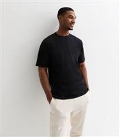 Men's Black Cotton Crew Neck Oversized T-Shirt New Look