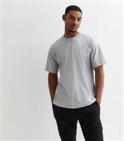 Men's Grey Marl Crew Neck Oversized T-Shirt New Look