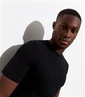 Men's Black Cotton Muscle Fit T-Shirt New Look