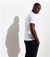 Men's White Cotton Muscle Fit T-Shirt New Look