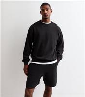 Men's Black Relaxed Fit Drawstring Jersey Shorts New Look