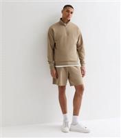 Men's Stone Relaxed Fit Drawstring Jersey Shorts New Look