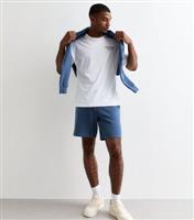 Men's Blue Relaxed Fit Drawstring Jersey Shorts New Look