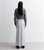 Women's Silver Satin Bias Cut Maxi Skirt New Look