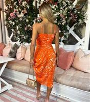 Women's Orange Animal Print Strappy Midi Dress AX Paris New Look