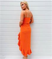 Women's Orange Frill Hem Midi Dress AX Paris New Look