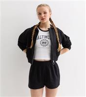 Girls' Black Jogger Shorts New Look