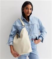 Cream Woven Leather-Look Shoulder Bag New Look Vegan