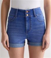 Women's Bright Blue Denim High Waist Shorts New Look